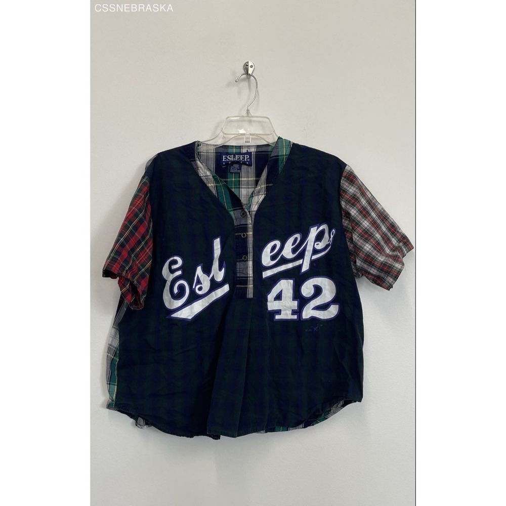Esleep Multicolor brand baseball-style pajama top from the 1990s - Size M